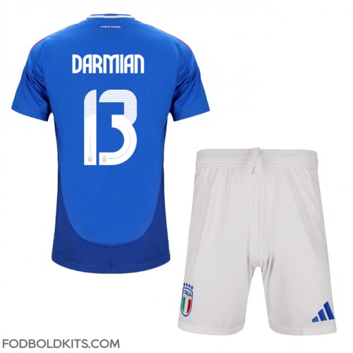 Italien Matteo Darmian #13 Hjemmebanesæt Børn EM 2024 Kortærmet (+ Korte bukser)